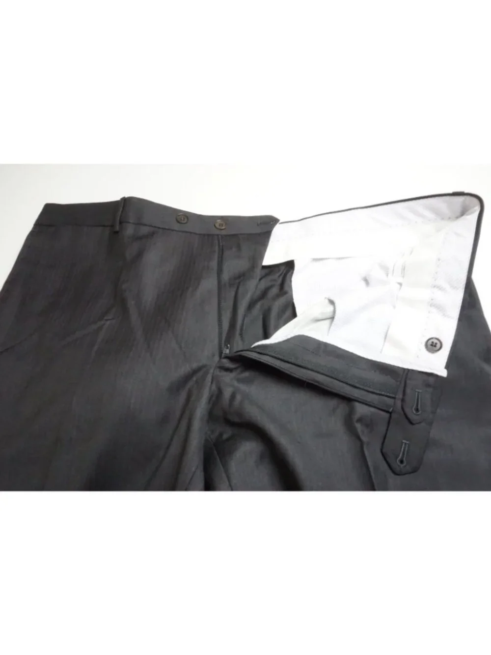 Riviera Milano Gray Herringbone S180s Wool 2 Pc Suit Jacket Pant 48R Brand New